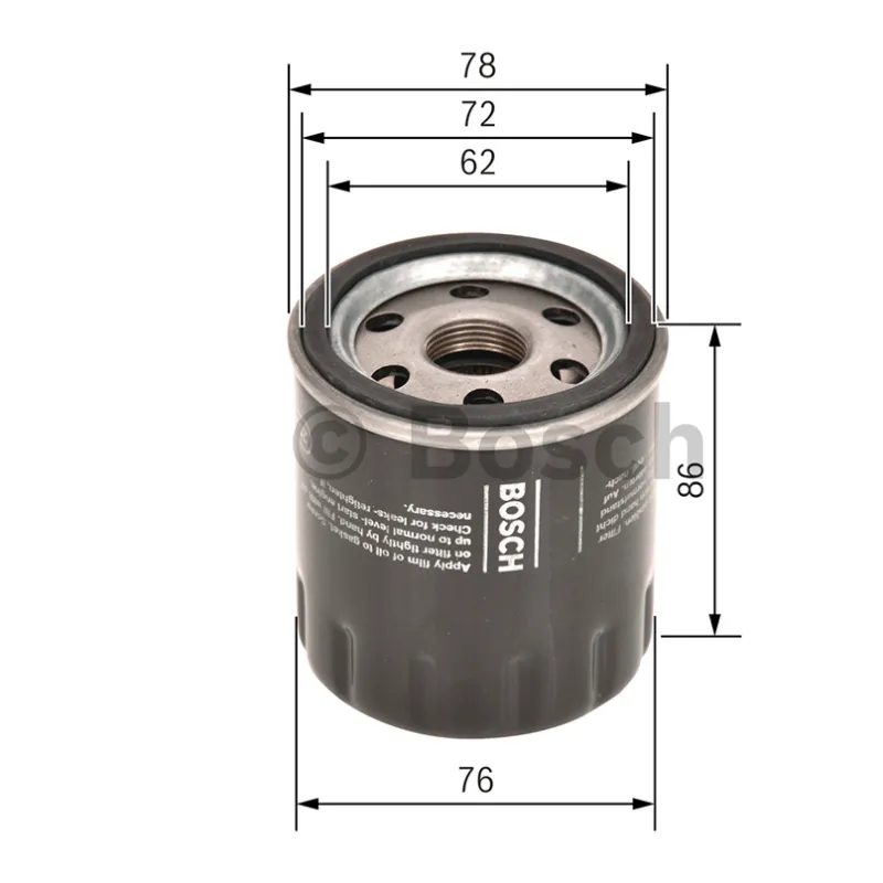 Filtro Aceite M22 76x86mm Peugeot Boxer Bosch F026407188 33.050847 Filtros de Aceite 76x85.5mm M22x1.5 Peugeot Boxer Bosch F026