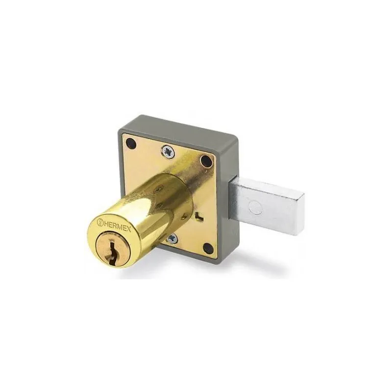Cerradura para mueble dorado modelo 25, accion horizontal, Cilindro 36mm 2 llaves, CM-25L 43567 Hermex 15.423729 Cerradura para