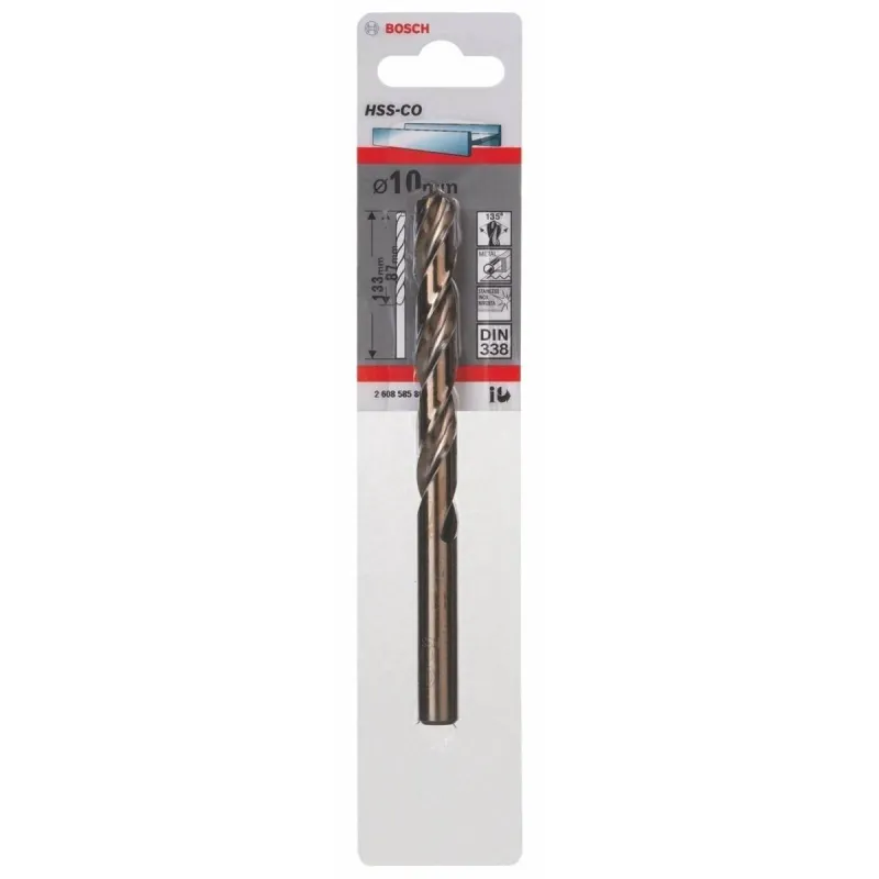 Brocas Metal HSS-Co 10mm x87x133mm Cobalto, Bosch 2608585864 61.864407 Broca Metal HSS Cobalto Bosch 10mm x87x133mm 2608585864