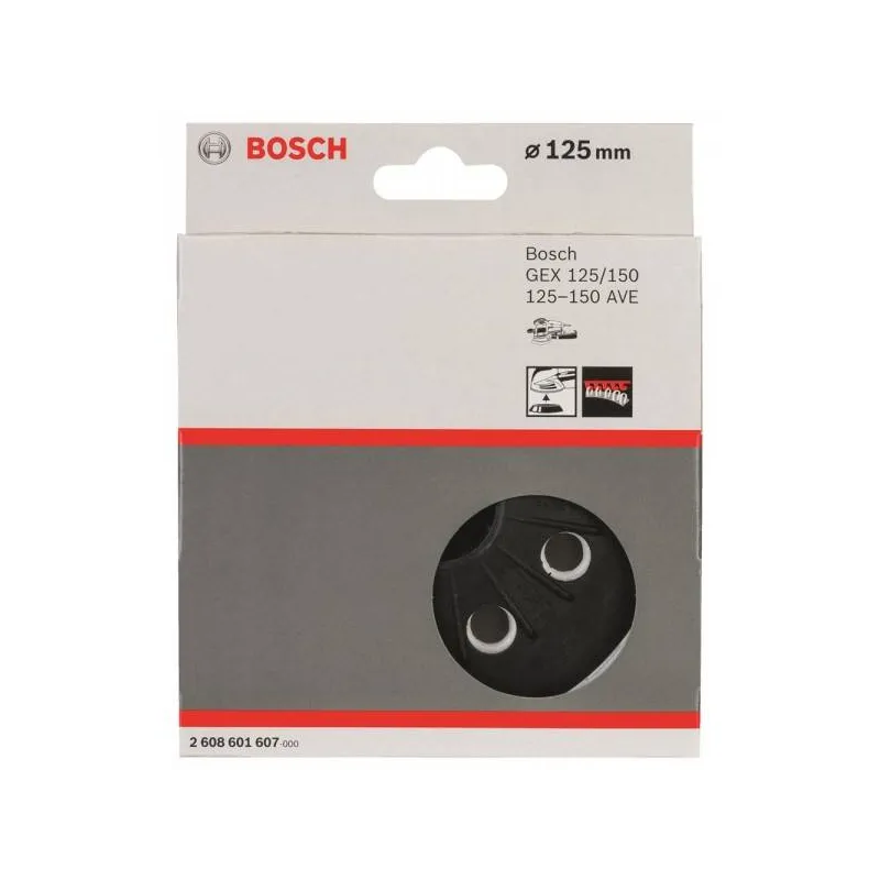 Plato de Lijado Bosch 125mm Velcro 8 huecos GEX 125-150 AVE 2608601607 88.135593 Plato de Lijado Bosch 125mm Velcro 8 huecos GE