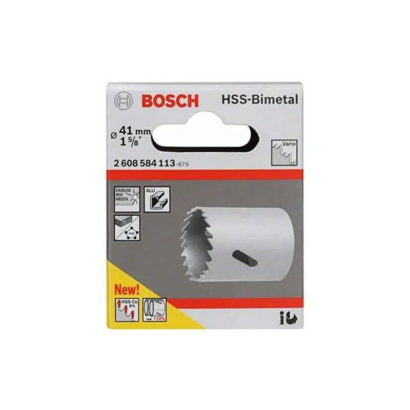 Sierras Copa Cobaltada Bosch 41mm - 1.5/8" HSS-Co Bimetal 2608584113 42.372881 Sierra Copa Cobaltada Bosch 41mm - 1.5/8" HSS-Co