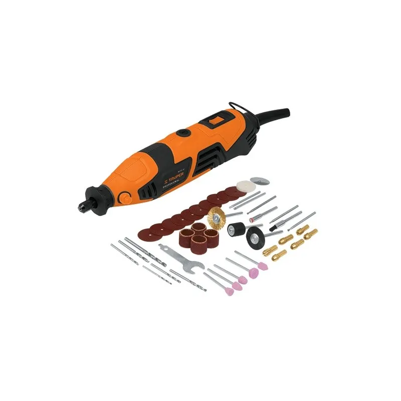 Amoladora Recta Rectificadora Mini Collet 1/8" Rotativa Moto Tool con Kit Truper 16769 112.711864 Amoladora Recta Rectificadora