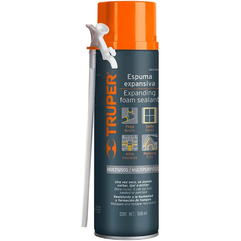 Espuma Expansiva Poliuretano 750ml Multiusos Ailan Sellan, Truper 15305 25.423729 Espuma Expansiva Poliuretano 750ml Multiusos