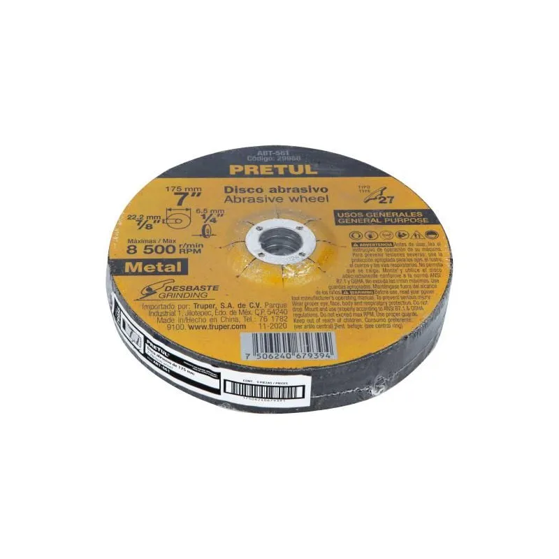 Discos de Desbaste Metal 7" x6.2mm Oaluminio, Pretul 29956 6.186441 Disco de Desbaste Metal 7" x6.2mm Oaluminio, Pretul 29956 D