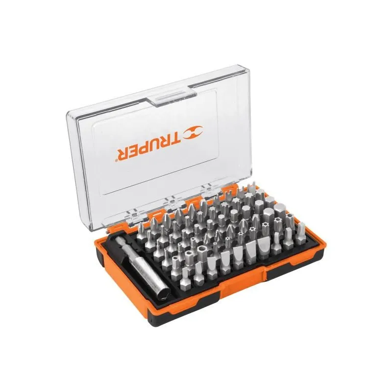 Juegos de 61 puntas mixtas, L1", Truper 10758 24.576271 Juegos de 61 puntas mixtas, L1", Truper 10758 Fabricadas en acero al c
