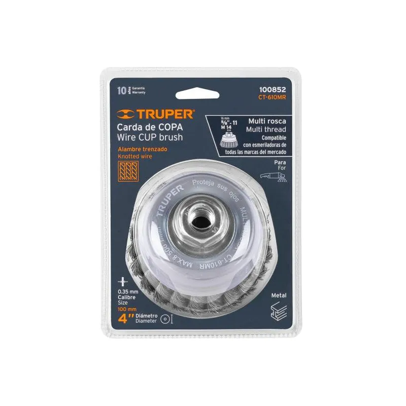 Cardas Copa 4" Trenzado Fino MultiRosca Truper 100852 21.186441 Cardas Copa 4" Trenzado Fino MultiRosca Truper 100852 Fabricad