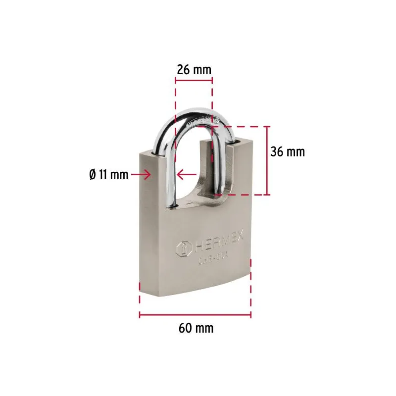 Candados Acorazado 60mm S6 Hierro 3llaves Anti-Ganzua Hermex 43314 17.79661 Candados Acorazado 60mm S6 Hierro 3llaves Anti-Ganz