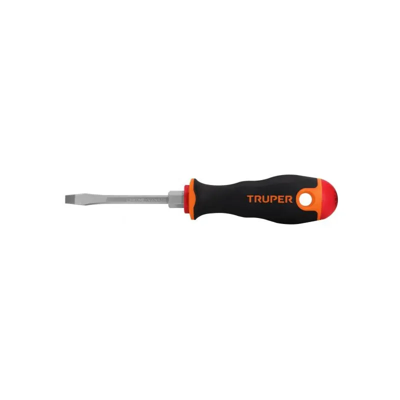 Desarmador Plano Bhex 3/16" x3" ComfortGrip Truper 100831 4.152542 Desarmador Plano 3/16" x3" Bhexagono ComfortGrip Magnetizada