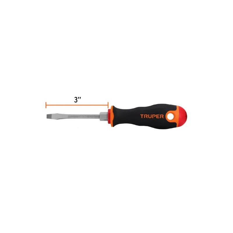 Desarmador Plano Bhex 3/16" x3" ComfortGrip Truper 100831 4.152542 Desarmador Plano 3/16" x3" Bhexagono ComfortGrip Magnetizada