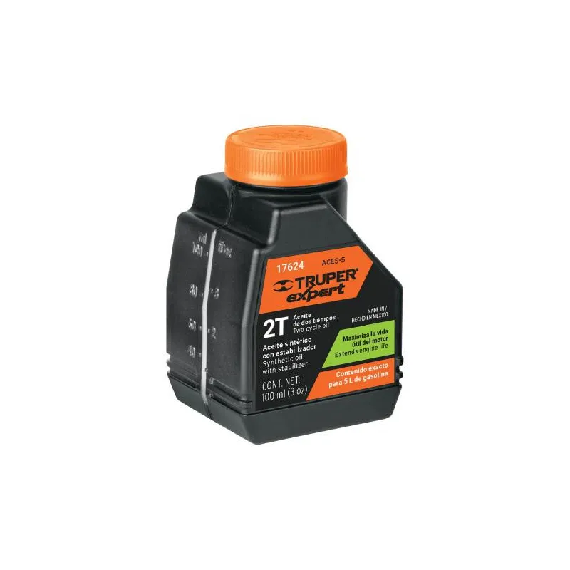 Aceite Sintetico 100ml 3oz Para 5L Gasolina motor 2 Tiempos Motos Desbrozadoras Motosierras, Truper ACES-5 17624 3.644068 Acei