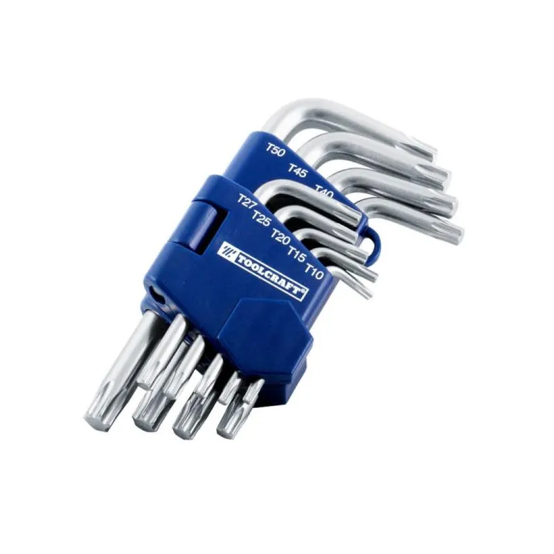 Juego de Llaves Torx 9 Piezas Toolcraft TC4381 11.271186 Juego de Llaves Torx 9 Piezas Toolcraft TC4381 T10, T15, T20, T25, T27