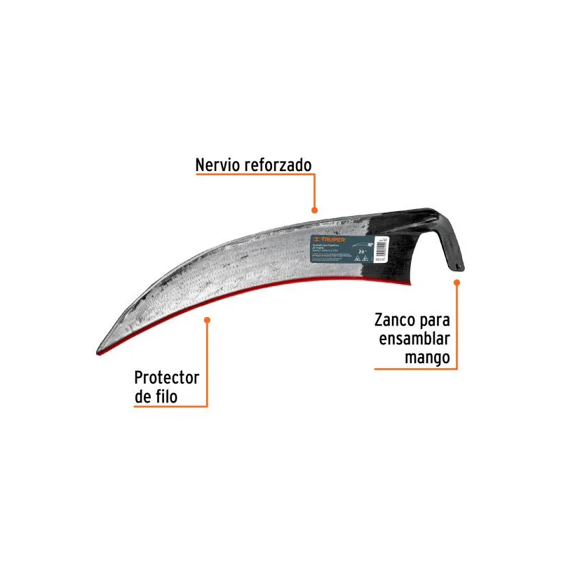 Guadaña tipo española de 26" sin mango Truper 14901 125.423729 Guadaña tipo española de 26" sin mango Truper 14901 Forjada en u