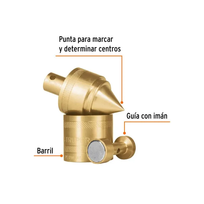 Plomada de Laton con Centro 582g, Para Uso en plomeria y construccion, PLOM-4L 17069 Truper 68.644068 Plomada de Laton con Cent