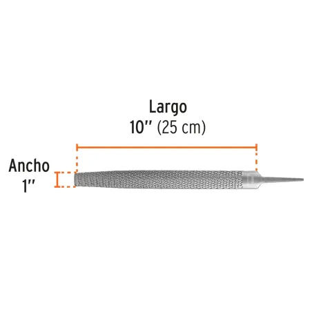  Limas Escofinas Media Caña Bastardas 10" Ancho 15/16" Espesor 3/8", Sin Mango, Para desbastar madera, LES-10 15207 Truper 13.55