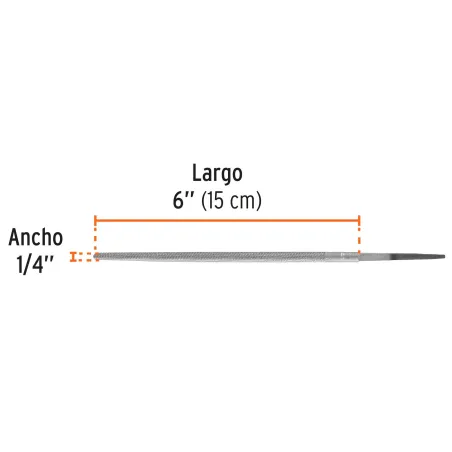  Limas Redonda Bastardas 6", Espesor 1/4", Sin Mango, para orificios o curvas, LRB-6 15187 Truper 3.559322 Lima Redonda Bastarda