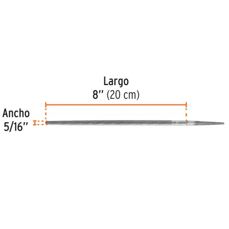  Limas Redonda Bastardas 8", Espesor 5/16", Sin Mango, para orificios o curvas, LRB-8 15189 Truper 4.491525 Lima Redonda Bastard