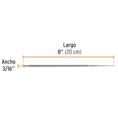  Limas Redonda Profesional para motosierra 8" Espesor 3/16", para afilado preciso y rapido, LMO-3/16X 15166 Truper 4.745763 Lima