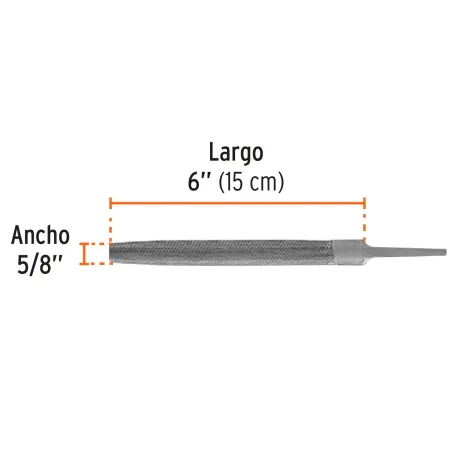  Limas Media Caña Bastardas 6", Ancho 5/8" Espesor 3/16", Sin Mango, para desbaste, LMCB-6 15169 Truper 5.847458 Lima Media Caña
