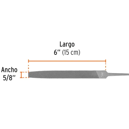  Limas Plana Bastardas 6", Ancho 5/8" Espesor 3/16", Sin Mango, para acabados de metales, LPB-6 15140 Truper 4.067797 Lima Plana