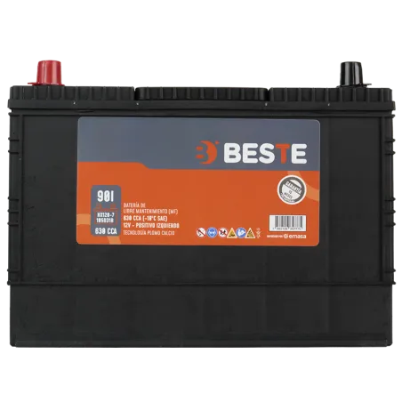  Baterias Carros 15Placas +.- 90Ah CCA630 30x16.8x20.4-22.4cm Automotriz Beste NX120-7 277.966102 Baterias Carros 15Placas +.- 9