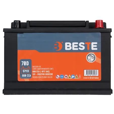  Baterias Carros 15Placas -.+ 70Ah CCA660 27.8x17.5x19cm Automotriz Beste 57113 260.169492 Baterias Carros 15Placas -.+ 70Ah CCA