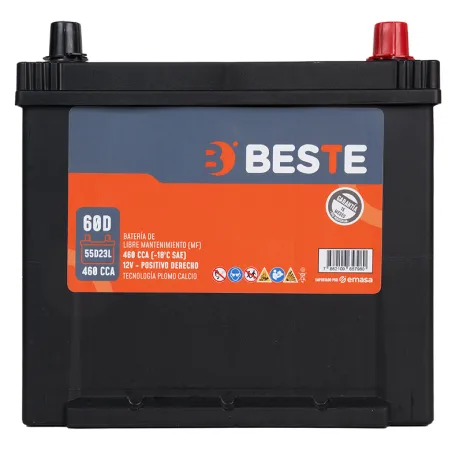  Baterias Carros 11Placas -.+ 60Ah CCA460 23x17.5x20cm Automotriz Beste 55D23L 236.440678 Baterias Carros 11Placas -.+ 60Ah CCA4
