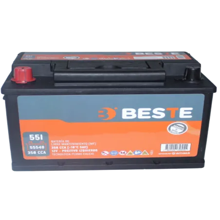  Baterias Carros 11Placas +.- 55Ah CCA350 24.2x17.5x17.5cm Automotriz Beste 55548 127.118644 Baterias Carros 11Placas +.- 55Ah C