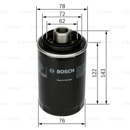  Filtros de Aceite 76x142.8mm M27x1.5 Audi A3 A4 Volkswagen Golf Passat Tiguan Bosch F026407080 50.847458 Filtros de Aceite 76x1