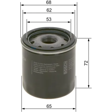  Filtros de Aceite 72x65mm Toyota Tercel 90915-10001 Bosch 0986452028 9.322034 Filtros de Aceite 72x65mm Toyota Tercel 90915-100