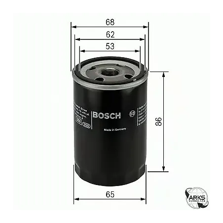  Filtros de Aceite 87x52mm 3/4-16UNF Toyota Avensis 1AZFE 2AZ 90915-10004 Bosch 0451103276 22.033898 Filtros de Aceite 87x52mm 3