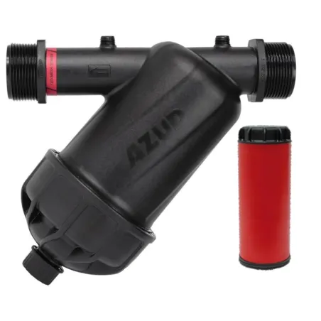 Filtro de Agua Azud Modular 100 PP 1-1/2" M-BSP, 130micrones 120Mesh Anillos Ranurado AZUD-Filtro de Agua Azud Modular 100 PP 1-