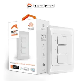  Interruptor de 3 circuitos inteligente con conexion Wi-Fi Nexxt NHE-T100 83.898305 Interruptor de 3 circuitos inteligente con c