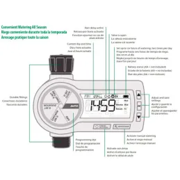 Programador de Riego Automatico Profesional grifo 3/4 a bateria, Alto Flujo Baja Presion, 1ZEHTMR Rain Bird Rain Bird-Programado