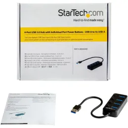 Hub Concentrador USB3.0 4 Puertos USB-A StarTech HB30A4AIB startech-Hub Concentrador USB3.0 4 Puertos USB-A StarTech HB30A4AIBEs
