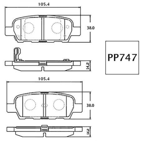  Pastillas de Freno Ceramica Nissan Maxima Murano Pathfinder Qashqai 7784-D905 TRAS Mutec DG905S 65.254237 Pastillas de Freno Ce