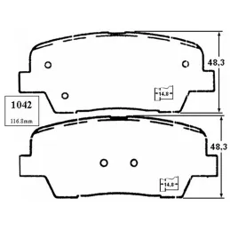  Pastillas de Freno Ceramica Hyundai Santa Fe Sorento 8575-D1439 TRAS Mutec DG1439S 73.728814 Pastillas de Freno Ceramica Hyunda