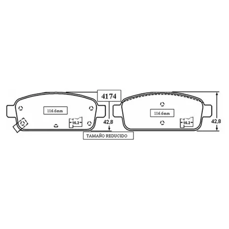  Pastillas de Freno Ceramica Chervrolet Cruze 8668-D1468 TRAS Mutec DG4174S 72.033898 Pastillas de Freno Ceramica Chervrolet Cru