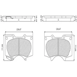 Pastillas de Freno Ceramica Toyota Hilux 4Runner Tundra Tacoma 7877-D976 DEL Bosch F03B075942 Bosch-Pastillas de Freno Ceramica 