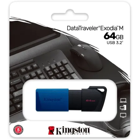  Memoria Flash USB Kingston DataTraveler Exodia M, 64GB, USB 3.2 Gen 1, Azul DTXM/64GB 0 Memoria Flash USB Kingston DataTraveler