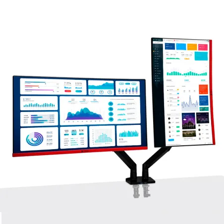  Rack para 2 monitores de 22" a 32" / Brazo soporte TEROS TE-7114 188.983051 Rack para 2 monitores de 22" a 32" / Brazo soporte 