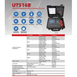 Megometro Uni-t UT-516B 12000V 10TΩ AC1000V/DC750V DAR IP Medicion Comparativa UNI-T-Megometro Uni-t UT-516B 12000V 10TΩ AC1000V