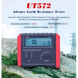 Telurometro Uni-t UT-572 Puesta de Tierra Avanzado UNI-T-Telurometro Uni-t UT-572 Puesta de Tierra Avanzado El UT572 se utiliza 