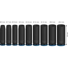Juego Dados Impacto 9pzas 6 7 8 9 10 11 12 13 14mm E1/4 Largo Bosch 2608003035 Bosch-Juego Dados Impacto 9pzas 6 7 8 9 10 11 12 