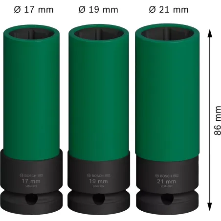  Dados Impacto Set 3pzas 17 19 21mm Extra Largo E1/2 Bosch 2608003033 121.186441 Dados Impacto Set 3pzas 17 19 21mm Extra Largo 