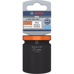 Dado Impacto 27mm E3/4" Corto Bosch 2608003061 Bosch-Dado Impacto 27mm E3/4" Corto Bosch 2608003061 PRO Impact Socket Para llave