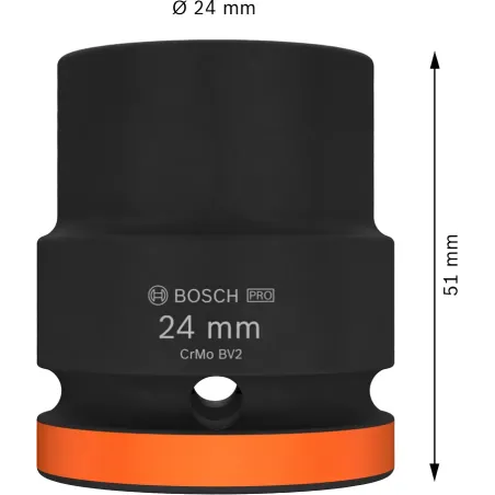  Dado Impacto 24mm E3/4" Corto Bosch 2608003060 45.762712 Dado Impacto 24mm E3/4" Corto Bosch 2608003060 PRO Impact Socket Para 