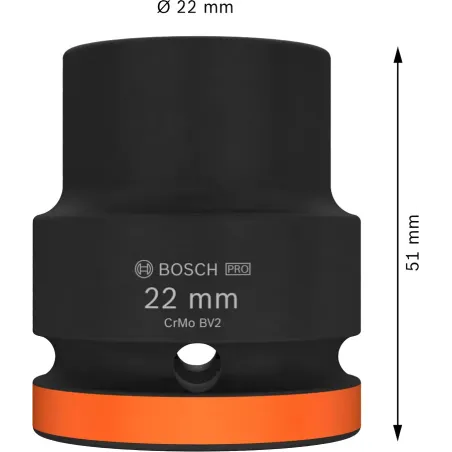  Dado Impacto 22mm E3/4" Corto Bosch 2608003059 45.762712 Dado Impacto 22mm E3/4" Corto Bosch 2608003059 PRO Impact Socket Para 