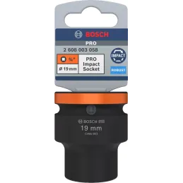 Dado Impacto 19mm E3/4" Corto Bosch 2608003058 Bosch-Dado Impacto 19mm E3/4" Corto Bosch 2608003058 PRO Impact Socket Para llave