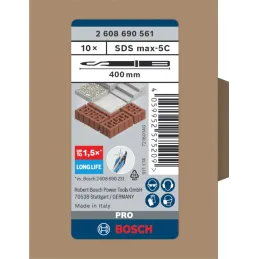 Cincel SDS Max-5C Punta 400mm x10pzas Autoafilable R-Tec Bosch 2608690561 Bosch-Cincel SDS Max-5C Punta 400mm x10pzas Autoafilab