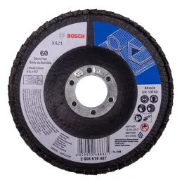 Disco Flap 4-1/2" 115mm G60 Curvo FibraVidrio x421 Bosch 2608619907 Bosch-Disco Flap 4-1/2" 115mm G60 Curvo FibraVidrio x421 Bos